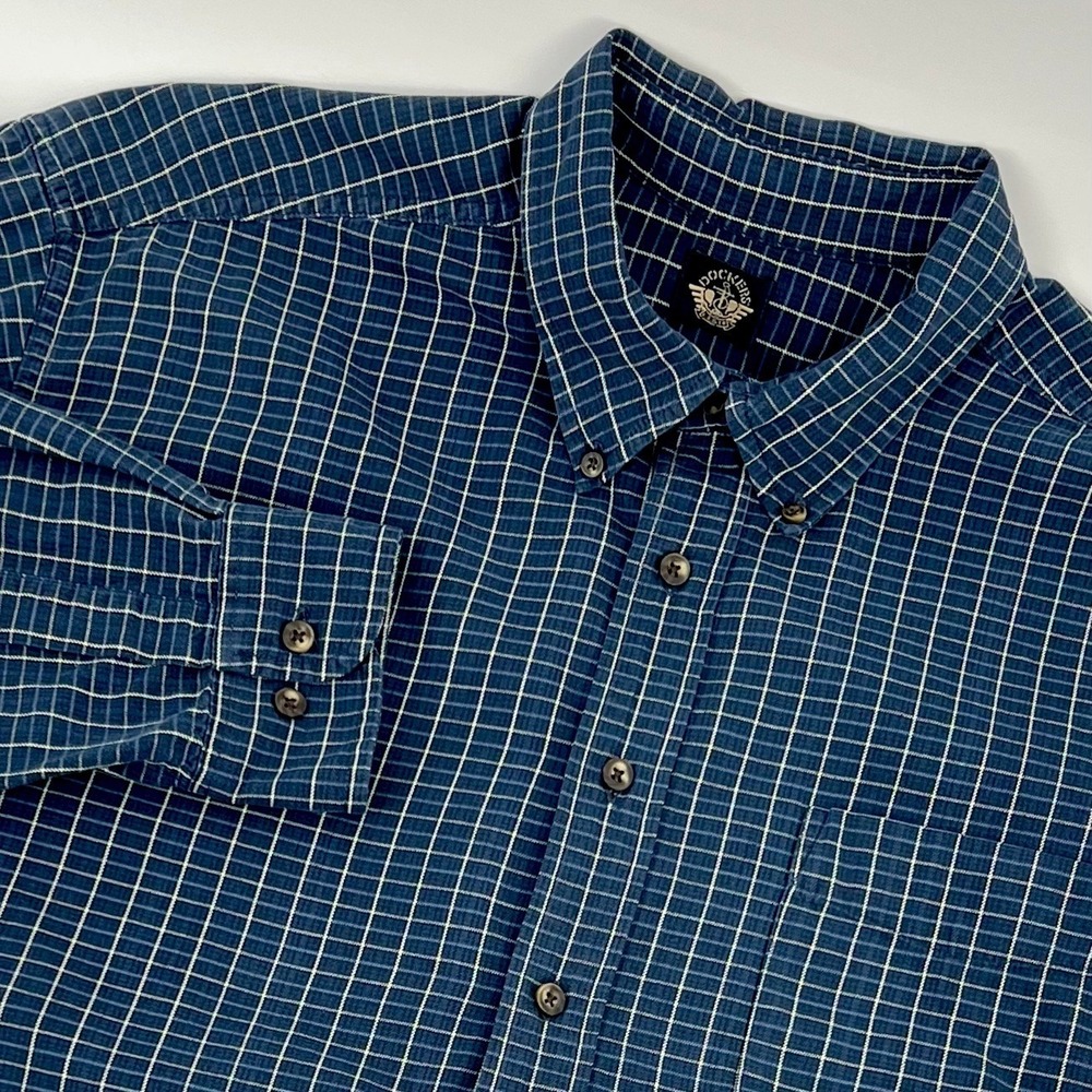 Dockers Button Down Shirt Men's Size L Large Blue